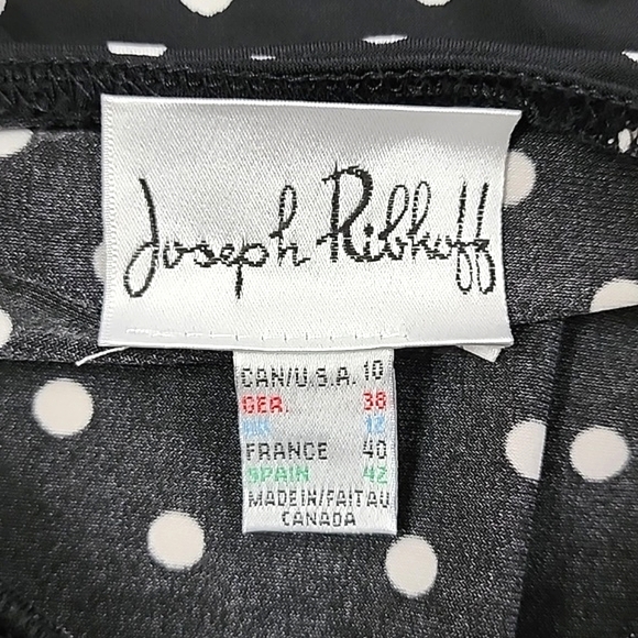 Joseph Ribkoff Women's Black Sleeveless Top White Polka Dots Size 10 - Picture 11 of 15